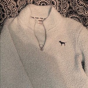 PINK Sherpa Quarter-Zip SIZE ADULT SMALL